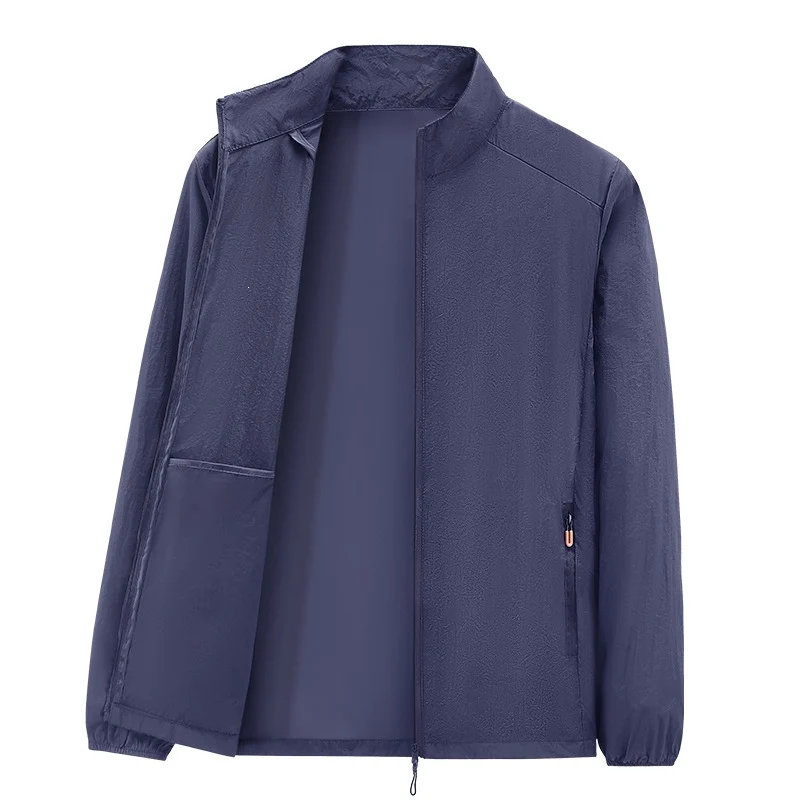 Herren Ultraleichte packbare Windjacke mit Innenfach, Stehkragen & Reißverschlusstaschen Drune
