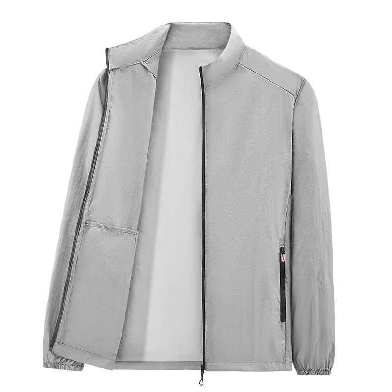 Herren Ultraleichte packbare Windjacke mit Innenfach, Stehkragen & Reißverschlusstaschen Drune