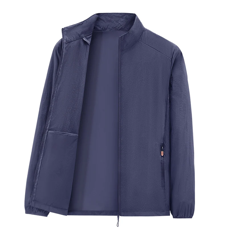 Herren Ultraleichte packbare Windjacke mit Innenfach, Stehkragen & Reißverschlusstaschen Drune