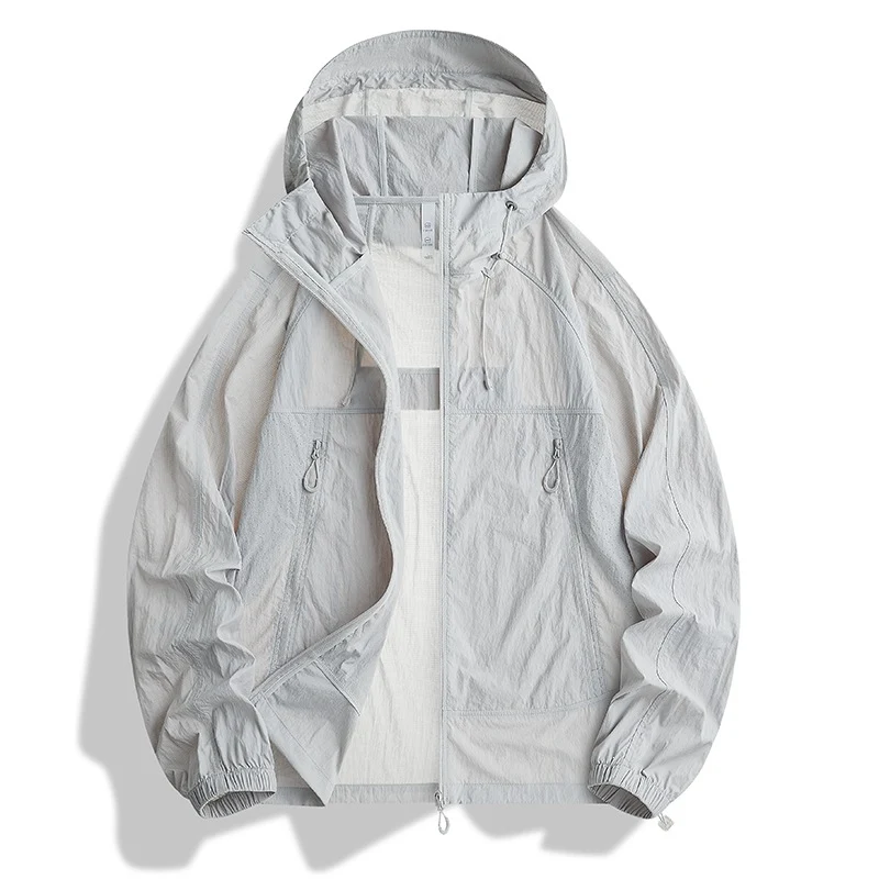 Herren Ultraleichte Kapuzen‑Windjacke mit Packfunktion, Meshfutter & Reißverschlusstaschen Drune
