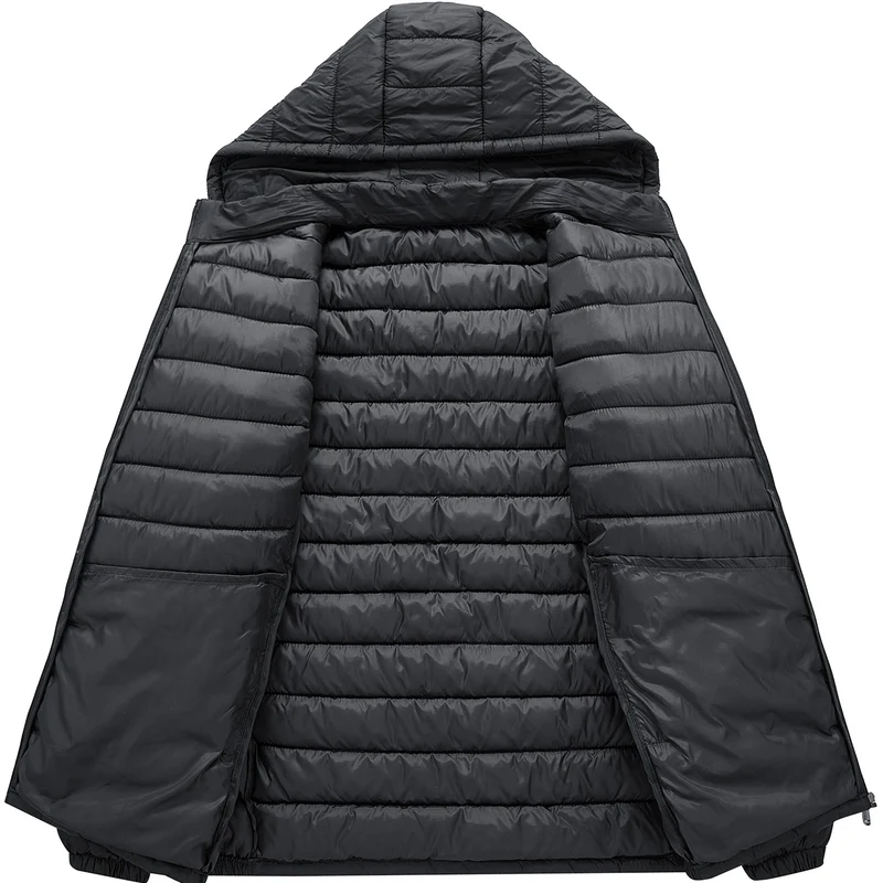 Herren Ultraleichte gesteppte Kapuzenjacke mit Thermofüllung & Packable‑Design Drune