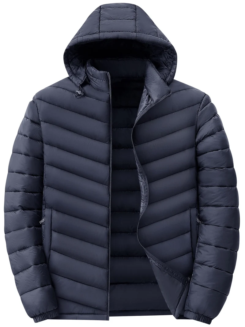 Herren Ultraleichte gesteppte Kapuzenjacke mit Thermofüllung & Packable‑Design Drune