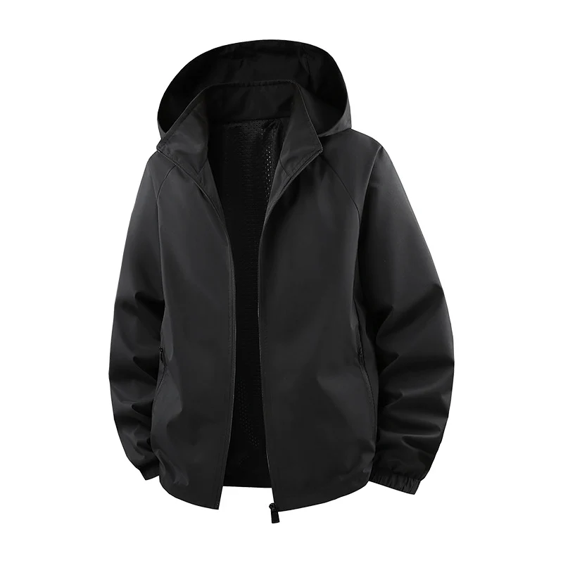 Herren Ultraleichte atmungsaktive Kapuzen‑Übergangsjacke mit Meshfutter und wasserabweisender Microripstop‑Hülle Drune