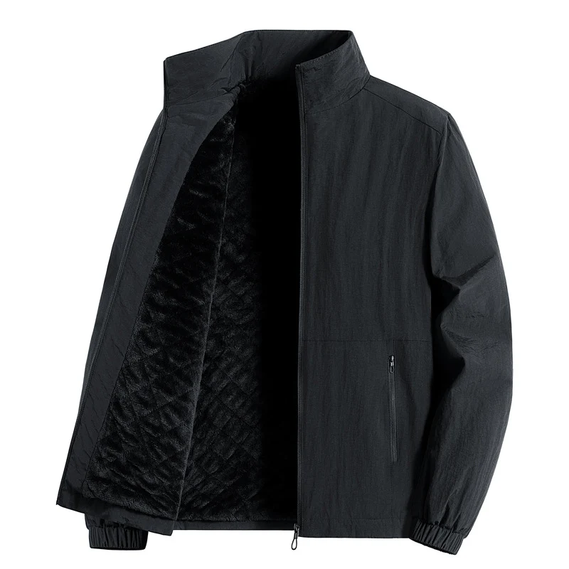 Herren ultraleichte atmungsaktive Freizeitjacke mit Mesh-Innenfutter Stehkragen und Reißverschlusstaschen Drune