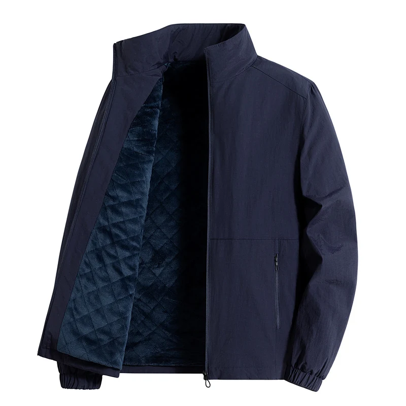 Herren ultraleichte atmungsaktive Freizeitjacke mit Mesh-Innenfutter Stehkragen und Reißverschlusstaschen Drune