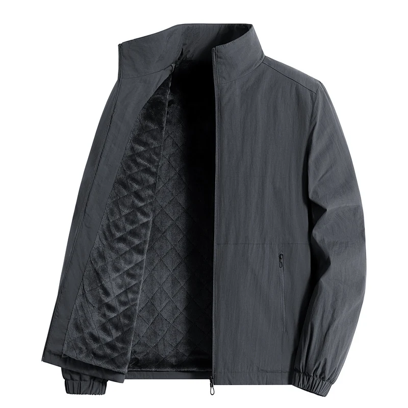 Herren ultraleichte atmungsaktive Freizeitjacke mit Mesh-Innenfutter Stehkragen und Reißverschlusstaschen Drune