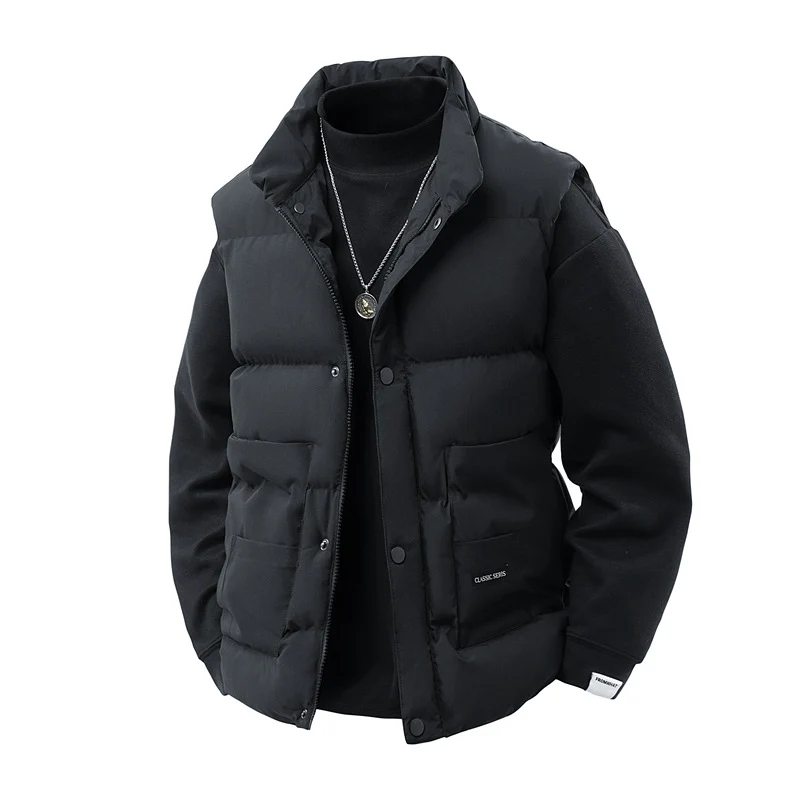 Herren Thermo‑Steppweste mit hoher Kragenblende, Druckknopf‑Front & aufgesetzten Utility‑Taschen Drune