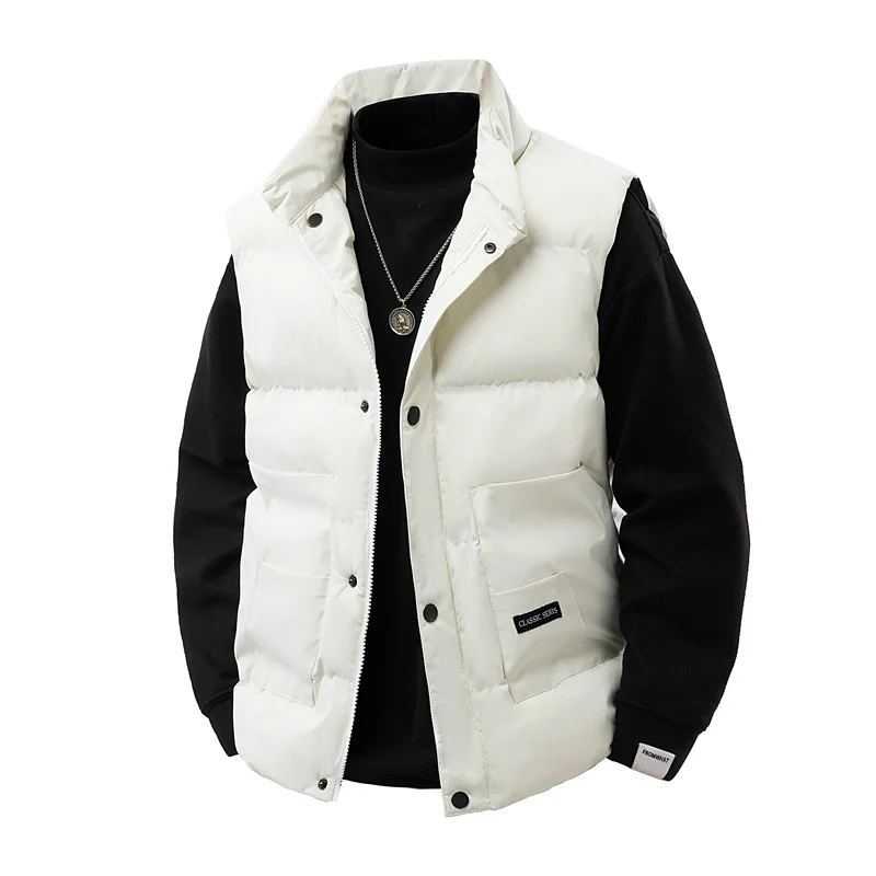Herren Thermo‑Steppweste mit hoher Kragenblende, Druckknopf‑Front & aufgesetzten Utility‑Taschen Drune