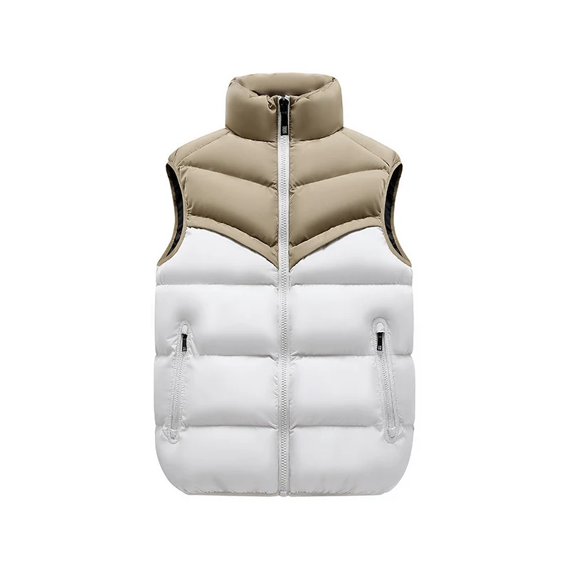 Herren Thermo-Steppweste mit hohem Stehkragen, Farbblock‑Design & Reißverschlusstaschen Drune