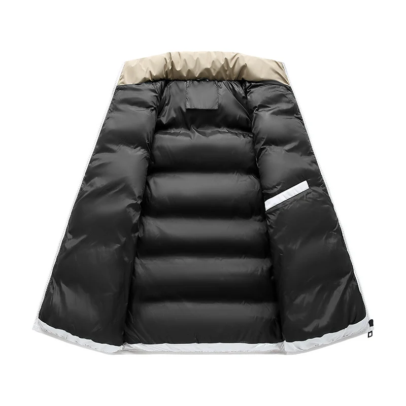 Herren Thermo-Steppweste mit hohem Stehkragen, Farbblock‑Design & Reißverschlusstaschen Drune
