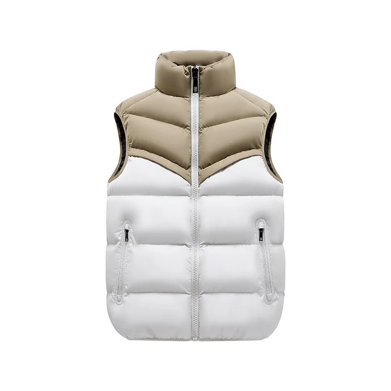 Herren Thermo-Steppweste mit hohem Stehkragen, Farbblock‑Design & Reißverschlusstaschen Drune
