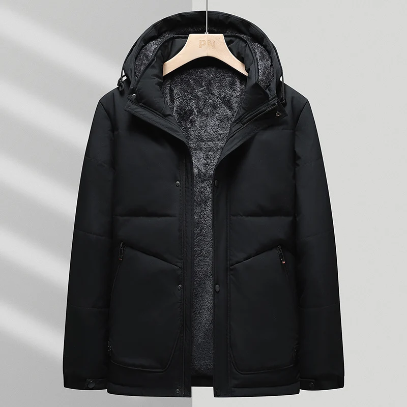 Herren Thermo‑Steppjacke mit weichem Teddyfutter, integrierter Kapuze & verdecktem Zwei‑Wege‑Reißverschluss Drune