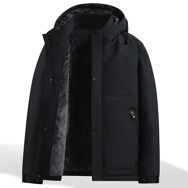 Herren Thermo‑Steppjacke mit weichem Teddyfutter, integrierter Kapuze & verdecktem Zwei‑Wege‑Reißverschluss Drune