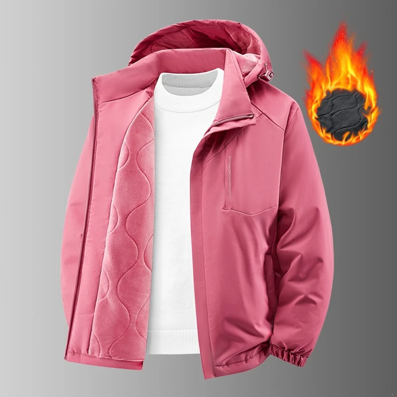 Herren Thermo-Outdoorjacke mit gesteppter Fleece-Innenlage, wind- und wasserabweisender Hülle & Kapuze Drune