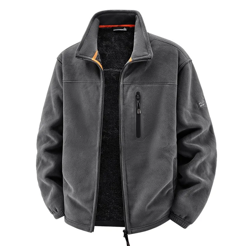 Herren Thermo-Fleece-Outdoorjacke mit Teddy-Innenfutter, Brustreißverschluss & windabweisender Oberfläche Drune
