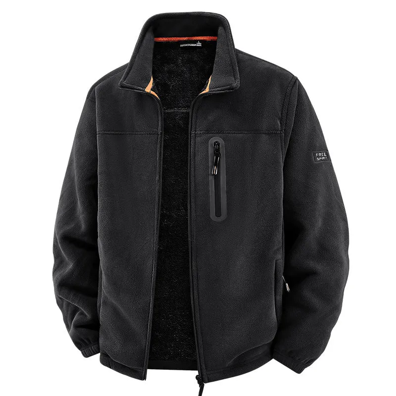 Herren Thermo-Fleece-Outdoorjacke mit Teddy-Innenfutter, Brustreißverschluss & windabweisender Oberfläche Drune