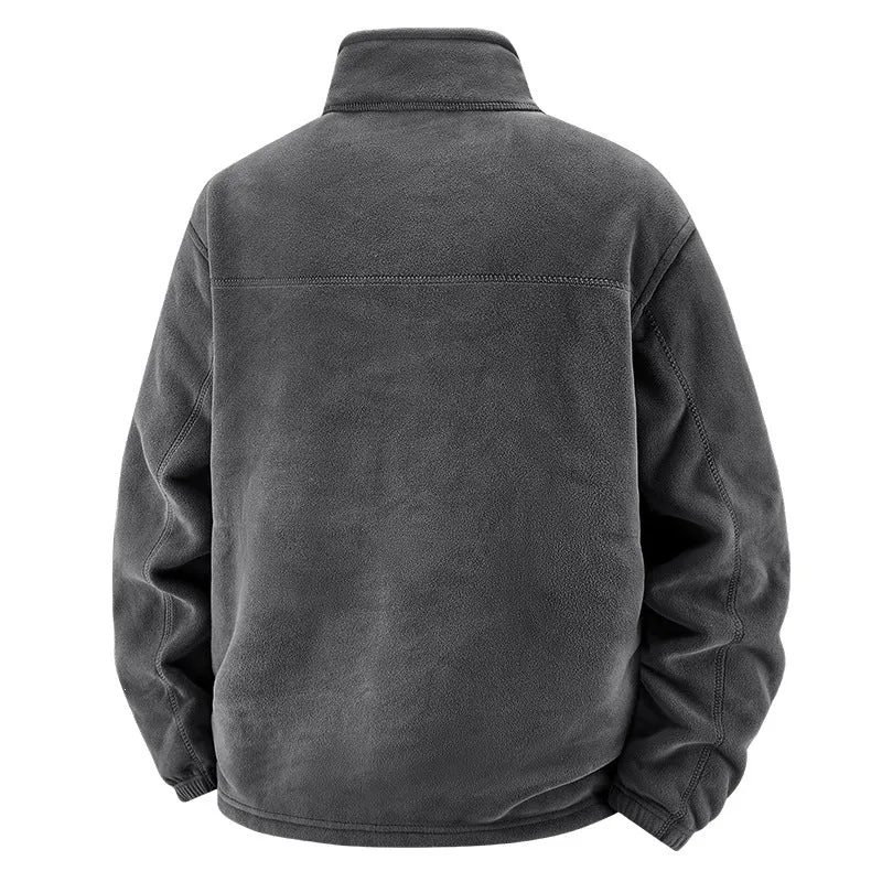 Herren Thermo-Fleece-Outdoorjacke mit Teddy-Innenfutter, Brustreißverschluss & windabweisender Oberfläche Drune