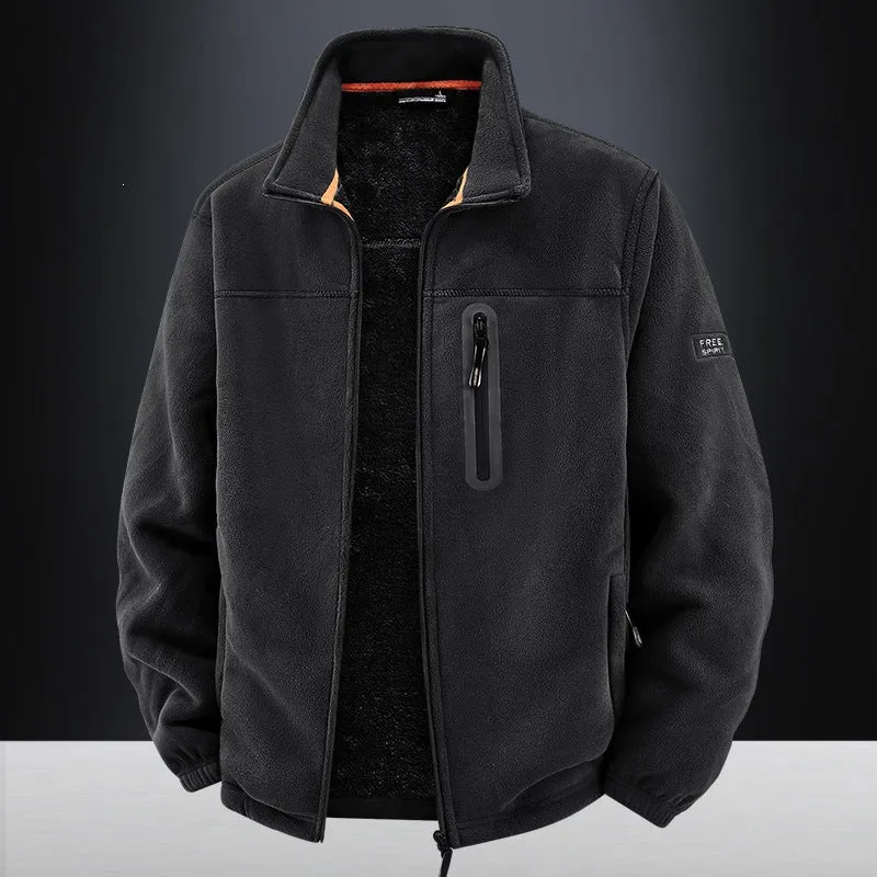 Herren Thermo-Fleece-Outdoorjacke mit Teddy-Innenfutter, Brustreißverschluss & windabweisender Oberfläche Drune
