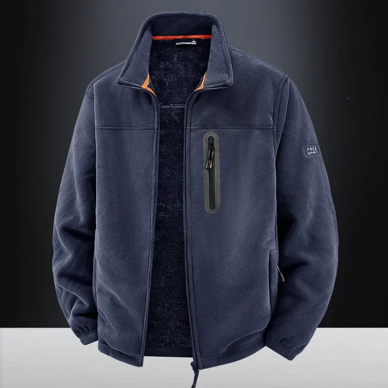 Herren Thermo-Fleece-Outdoorjacke mit Teddy-Innenfutter, Brustreißverschluss & windabweisender Oberfläche Drune