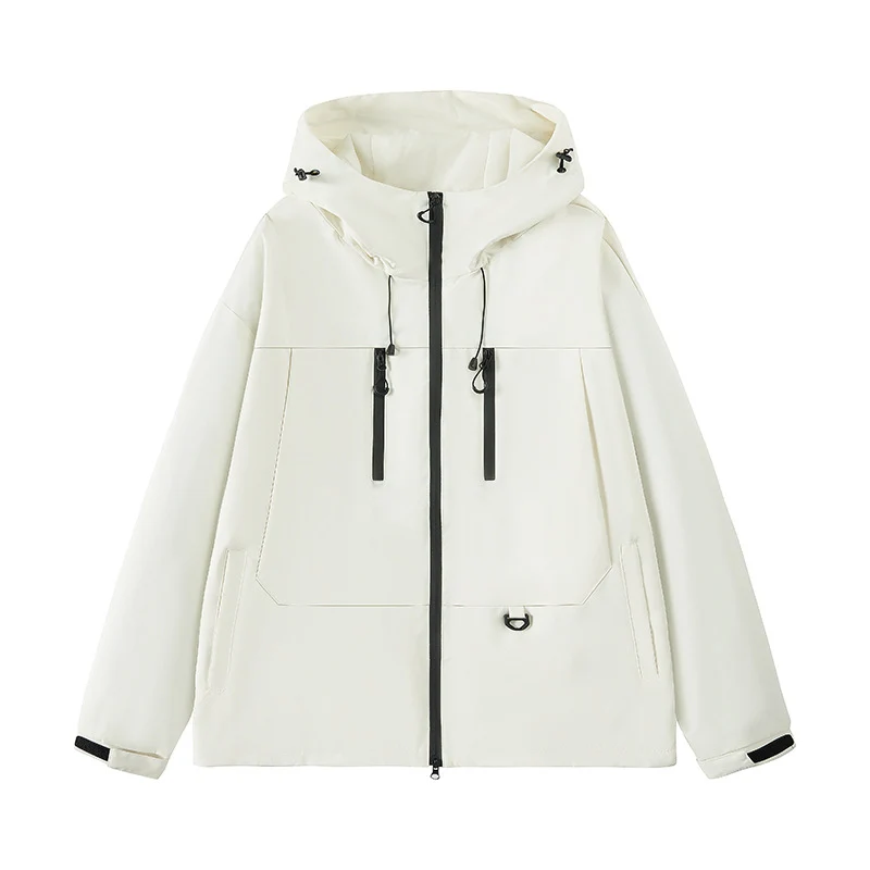Herren Technische wasserabweisende Kapuzen‑Übergangsjacke mit getapten Reißverschlüssen & Utility‑Taschen Drune