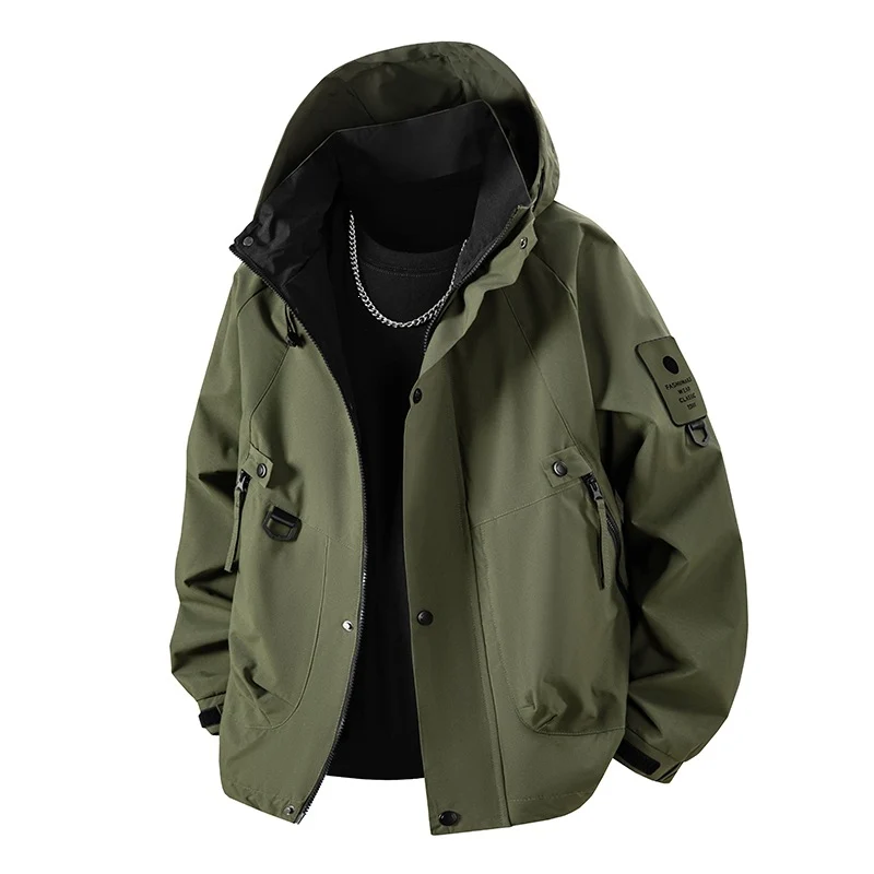 Herren Technische Utility‑Fieldjacke mit Kapuze, wasserabweisender Hülle & Multi‑Taschen Drune