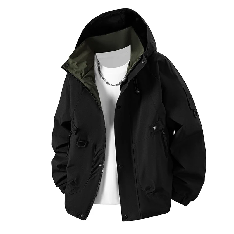 Herren Technische Utility‑Fieldjacke mit Kapuze, wasserabweisender Hülle & Multi‑Taschen Drune