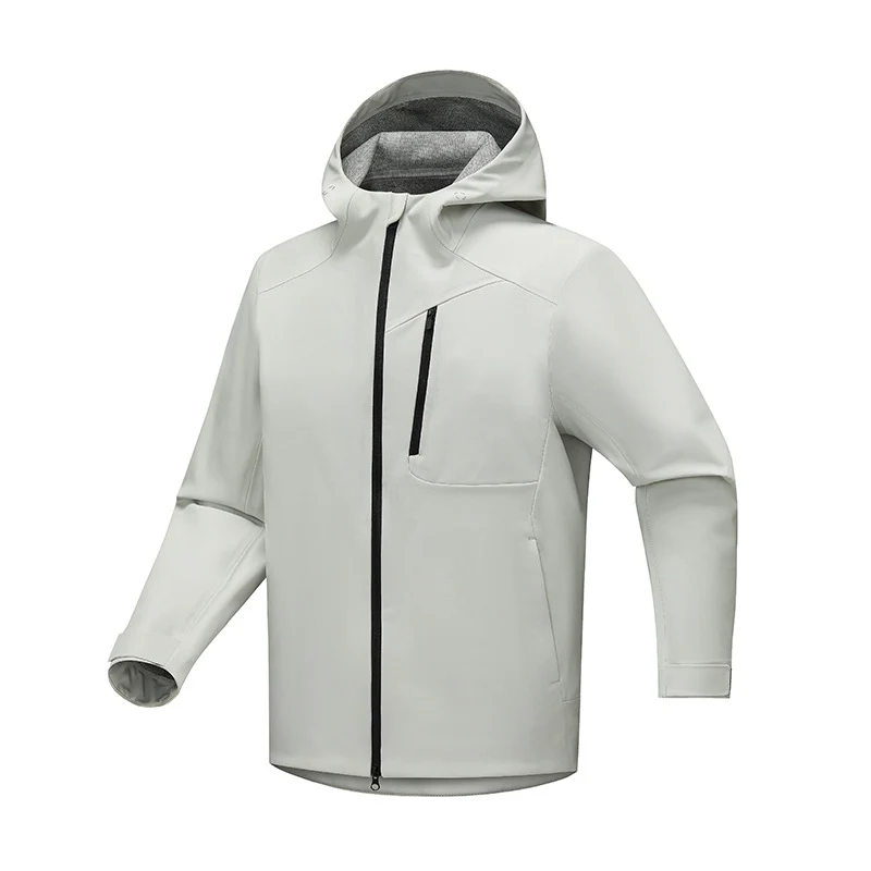 Herren Technische Softshell‑Regenjacke mit wasserdichter Membran, verschweißten Nähten & Kapuze Drune
