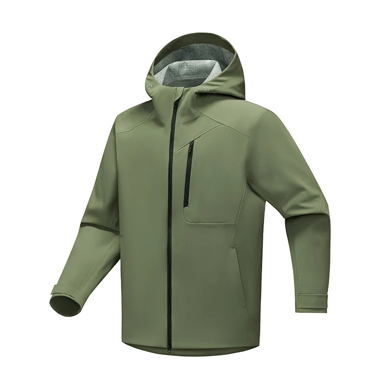 Herren Technische Softshell‑Regenjacke mit wasserdichter Membran, verschweißten Nähten & Kapuze Drune