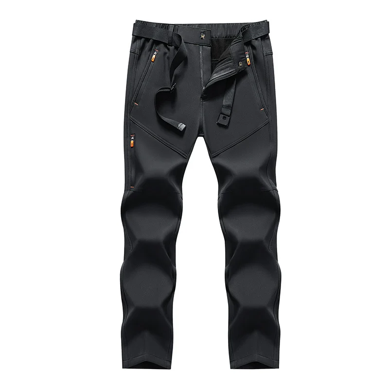 Herren Technische Softshell‑Outdoorhose mit vorgeformten Knien, wasserabweisenden Reißverschlüssen & integriertem Gürtel Drune