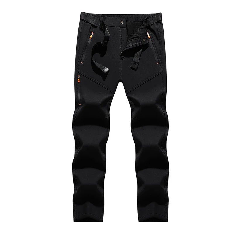 Herren Technische Softshell‑Outdoorhose mit vorgeformten Knien, wasserabweisenden Reißverschlüssen & integriertem Gürtel Drune
