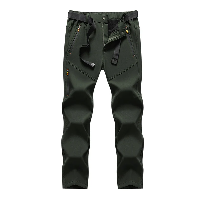 Herren Technische Softshell‑Outdoorhose mit vorgeformten Knien, wasserabweisenden Reißverschlüssen & integriertem Gürtel Drune