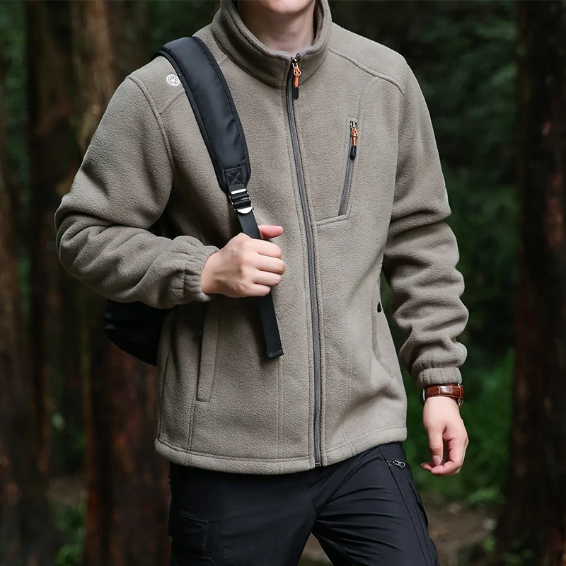 Herren Technische Fleecejacke mit Stehkragen, Brustreißverschluss & verstärkten Eingriffstaschen Drune