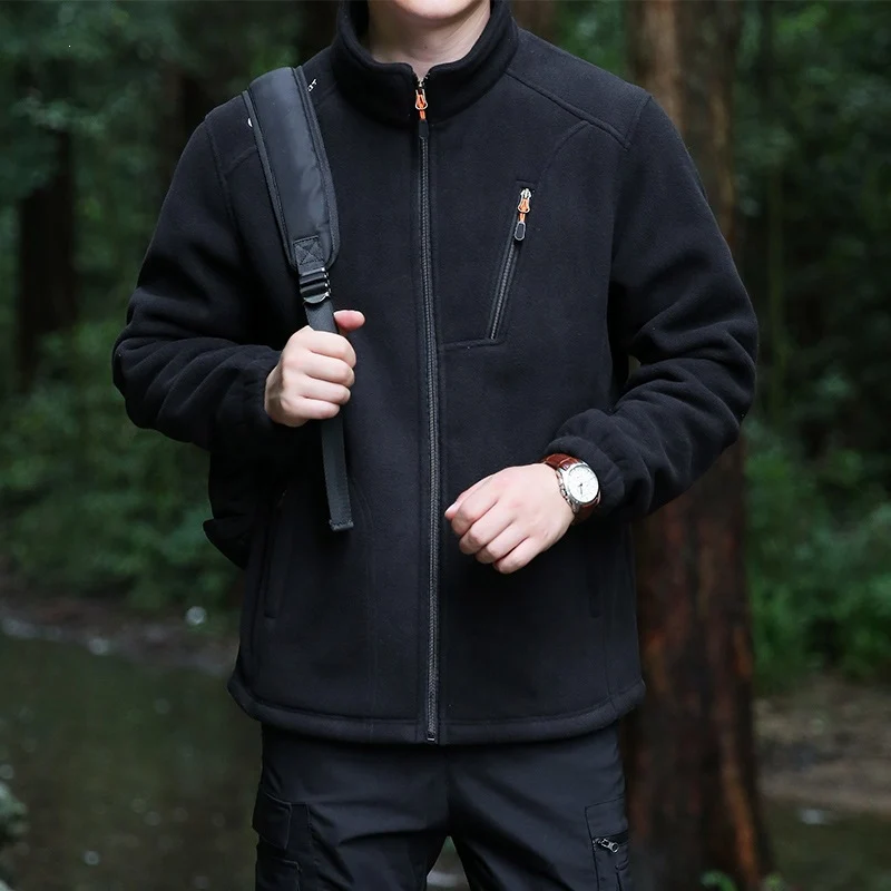 Herren Technische Fleecejacke mit Stehkragen, Brustreißverschluss & verstärkten Eingriffstaschen Drune