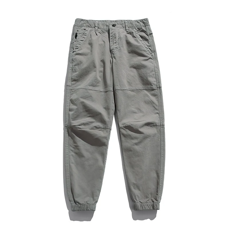 Herren Tapered Cargohose im Joggerstil mit Knie-Teilungsnähten, Tunnelzug & elastischen Bündchen Drune