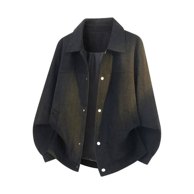 Herren Struktur-Oversized Überhemdjacke mit Wattierung und Druckknöpfen Drune