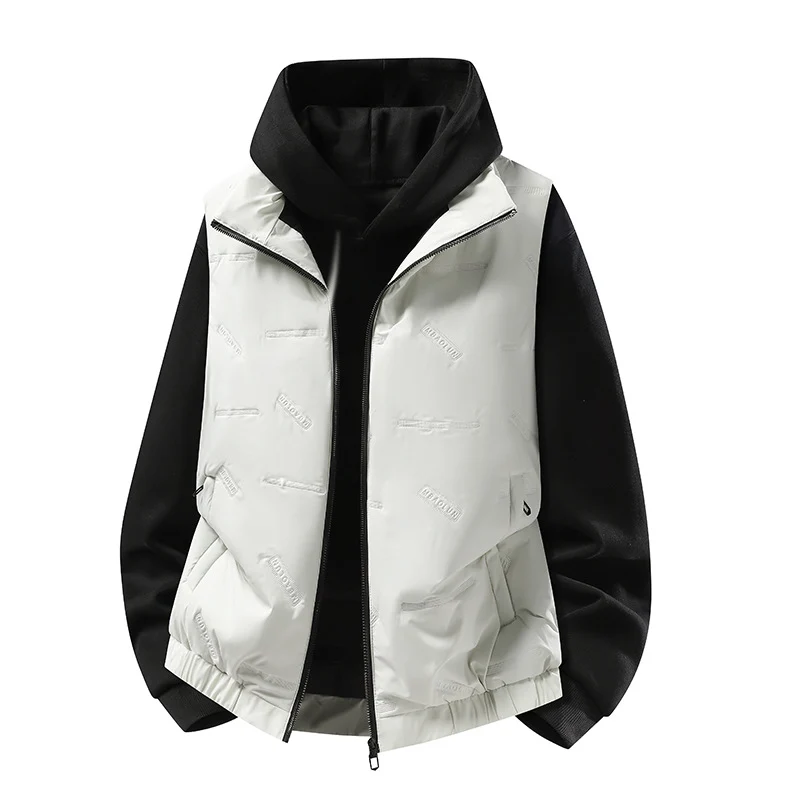 Herren Steppweste im urbanen Layering-Look mit Reißverschluss, elastischem Saum & Eingrifftaschen Drune