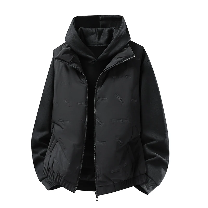 Herren Steppweste im urbanen Layering-Look mit Reißverschluss, elastischem Saum & Eingrifftaschen Drune