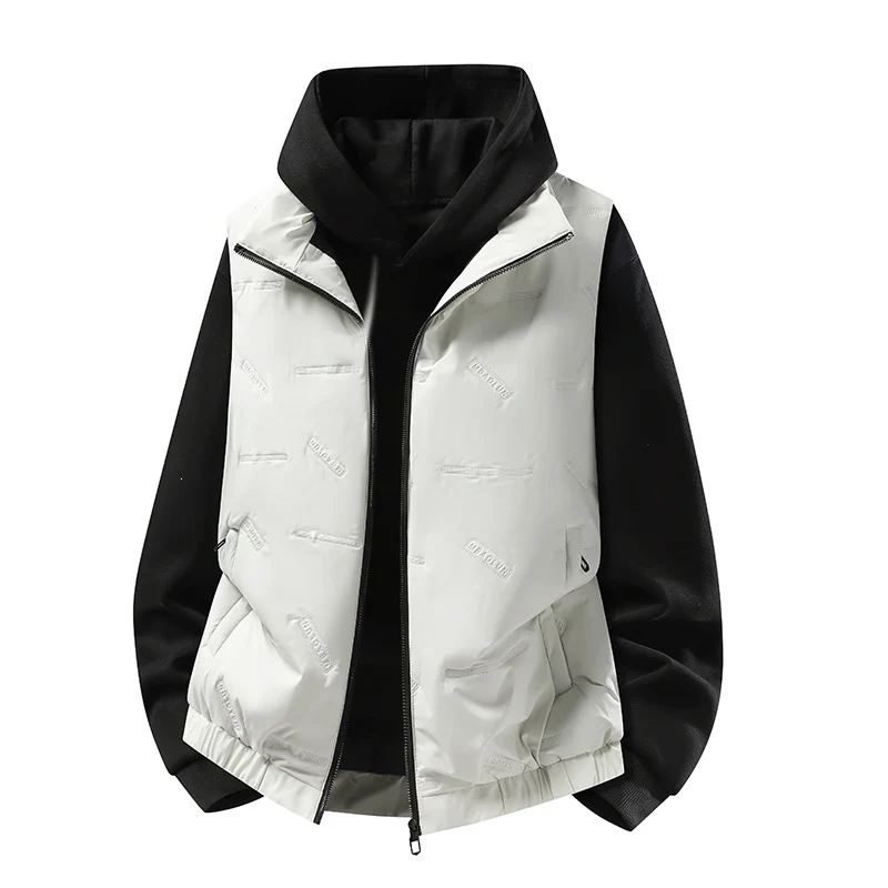 Herren Steppweste im urbanen Layering-Look mit Reißverschluss, elastischem Saum & Eingrifftaschen Drune