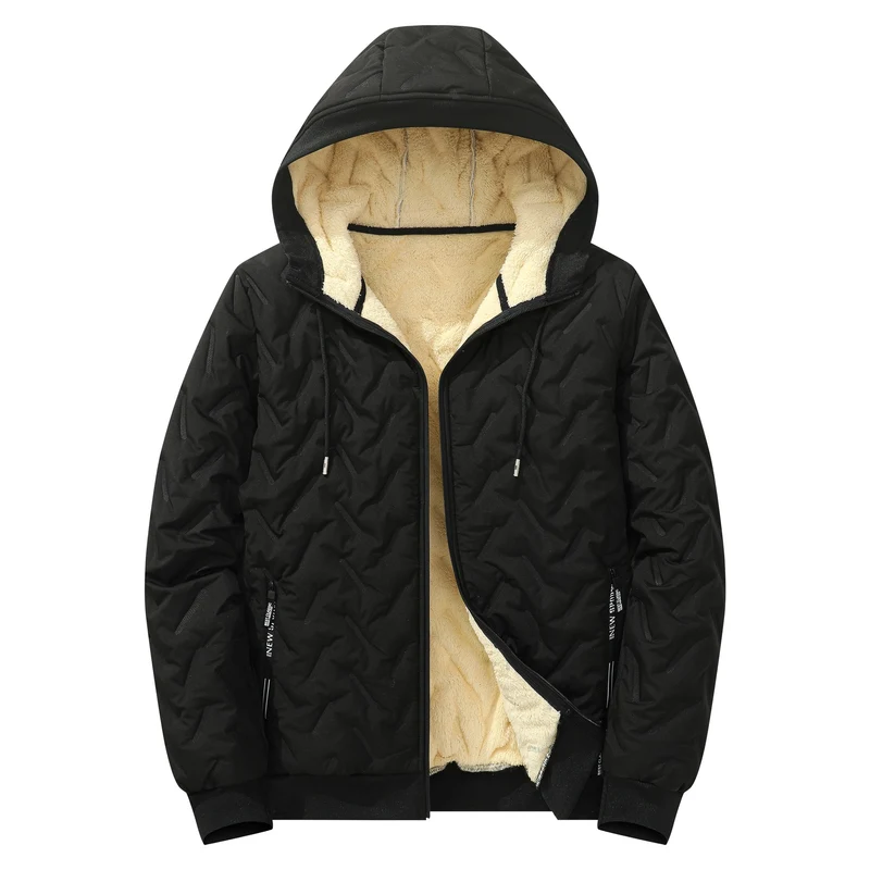 Herren Steppjacke mit Kapuze und extraweichem Teddy-Innenfutter Drune