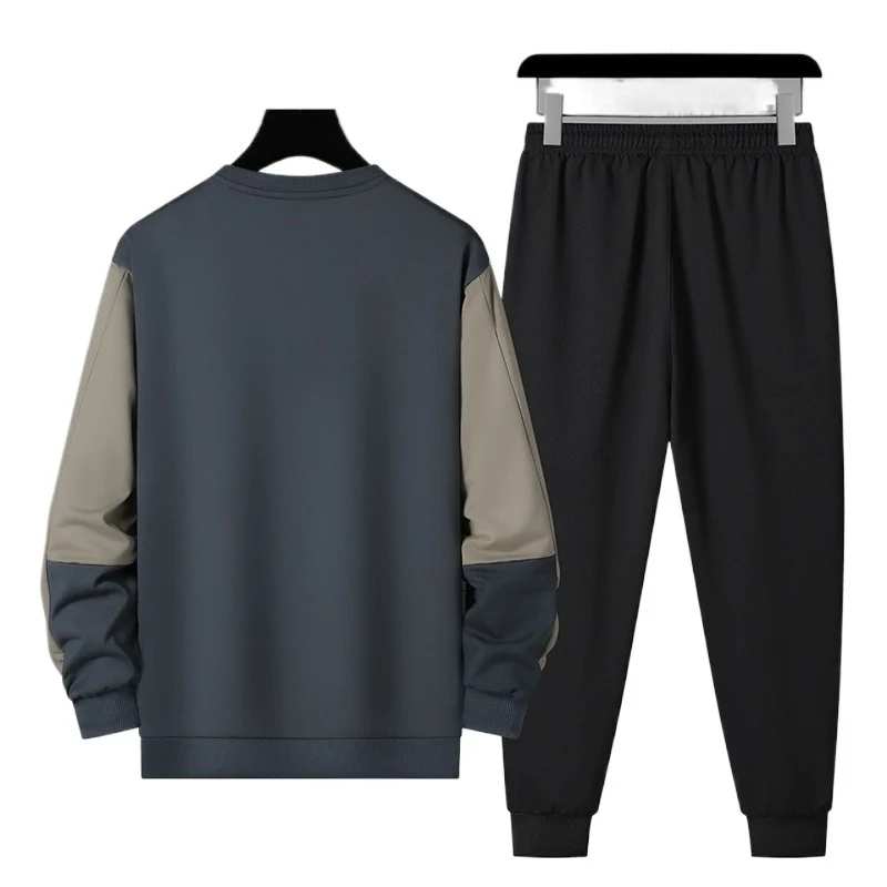 Herren sportliches Jogginganzug-Set mit kontrastärmeln, elastischem Bund und atmungsaktivem Sweatshirt Drune