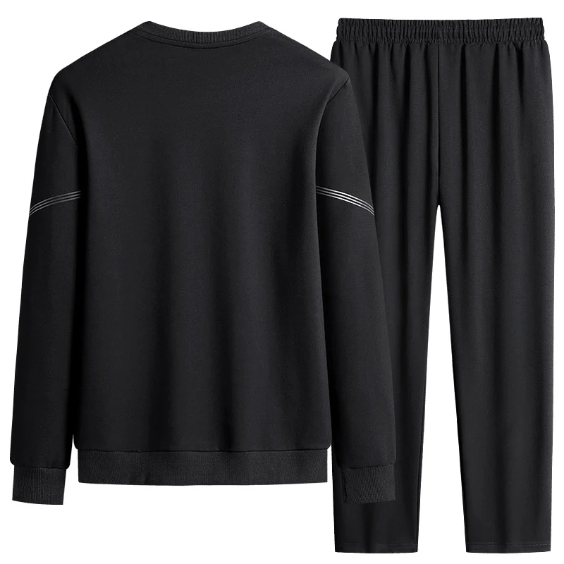 Herren Sportliches Freizeit-Jogginganzug-Set aus atmungsaktivem Funktionsfleece mit Rundhalsausschnitt & Kordelbund Drune