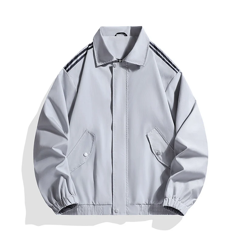 Herren Sportlich-urbane Oversize Bomberjacke mit geripptem Saum, Druckknopfblende & Schulterstreifen Drune