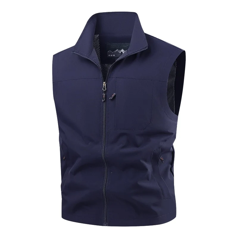Herren Softshell-Tactical-Weste mit atmungsaktivem Mesh-Futter und Reißverschlusstaschen Drune