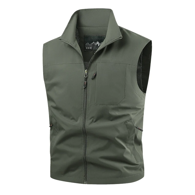 Herren Softshell-Tactical-Weste mit atmungsaktivem Mesh-Futter und Reißverschlusstaschen Drune