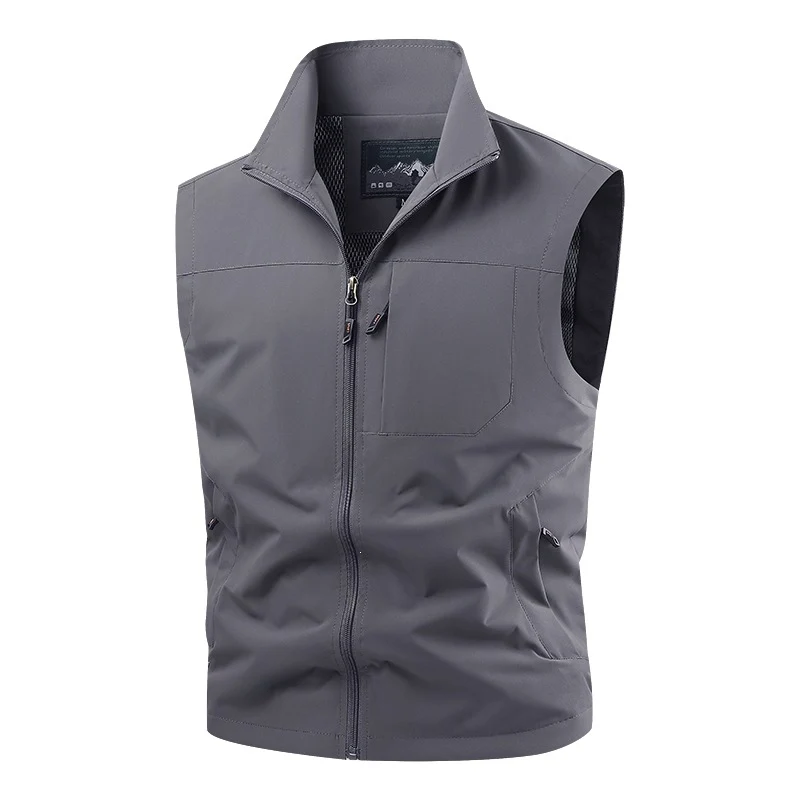 Herren Softshell-Tactical-Weste mit atmungsaktivem Mesh-Futter und Reißverschlusstaschen Drune