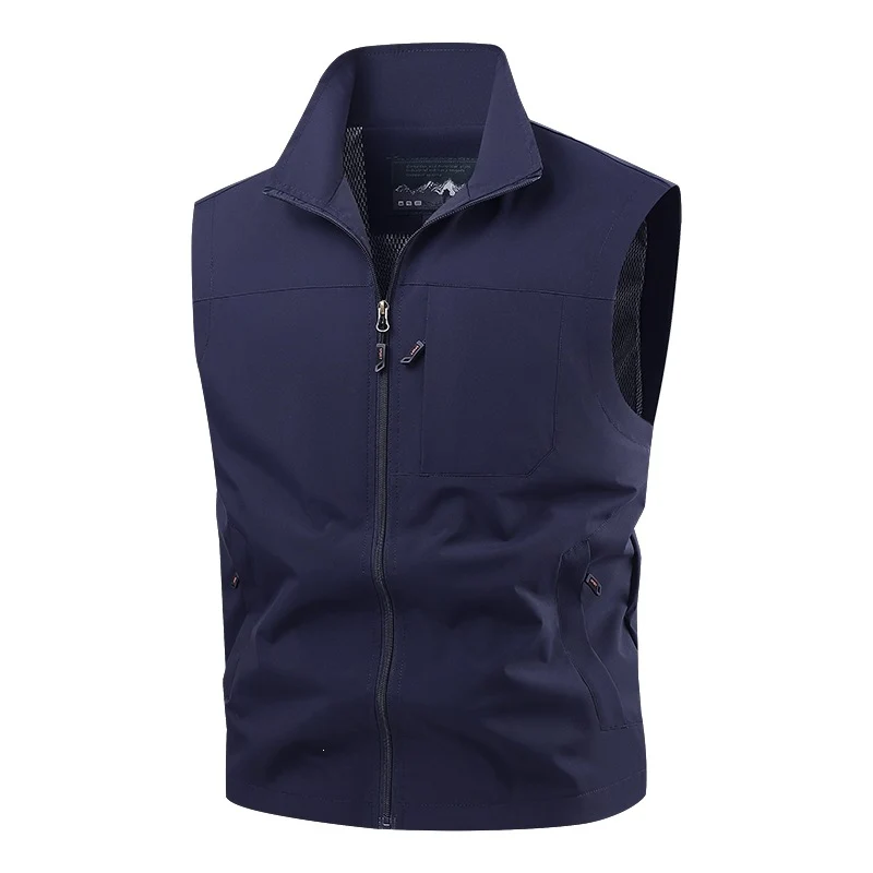 Herren Softshell-Tactical-Weste mit atmungsaktivem Mesh-Futter und Reißverschlusstaschen Drune