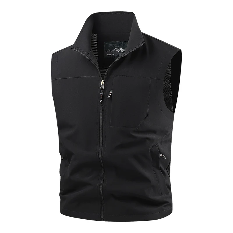 Herren Softshell-Tactical-Weste mit atmungsaktivem Mesh-Futter und Reißverschlusstaschen Drune