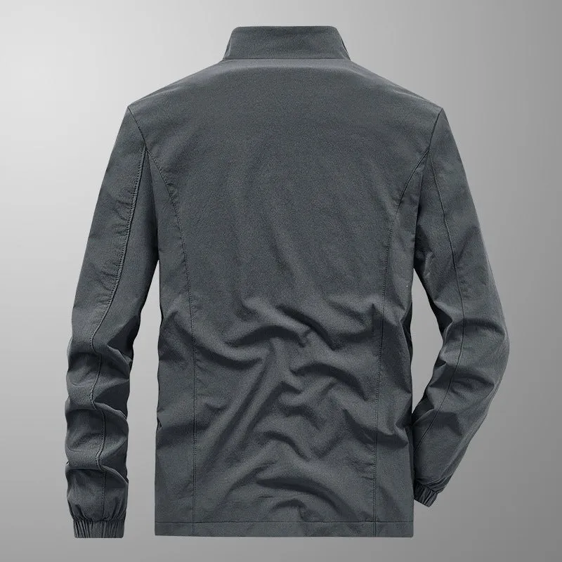Herren Softshell‑Outdoorjacke mit Stehkragen, wind‑ und wasserabweisender Membran & reflektierendem Bruststreifen Drune