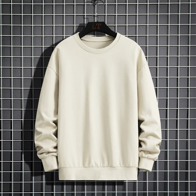 Herren Schlichtes Oversize Rundhals‑Sweatshirt aus schwerer Baumwollmischung mit gerippten Bündchen Drune