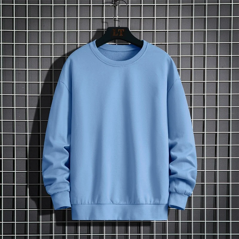 Herren Schlichtes Oversize Rundhals‑Sweatshirt aus schwerer Baumwollmischung mit gerippten Bündchen Drune